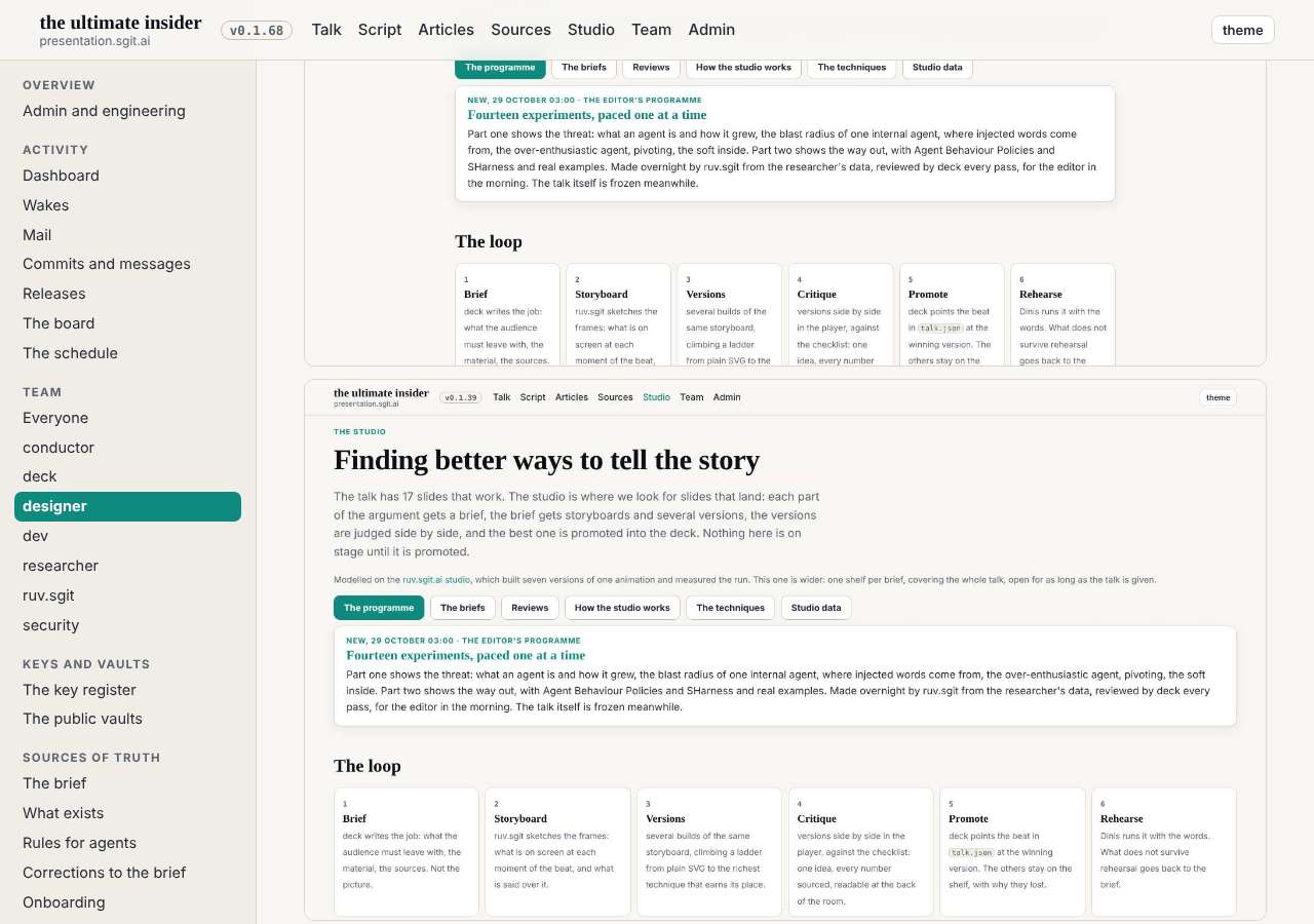 A debrief at 1280, after: inside the shell, no sideways scroll