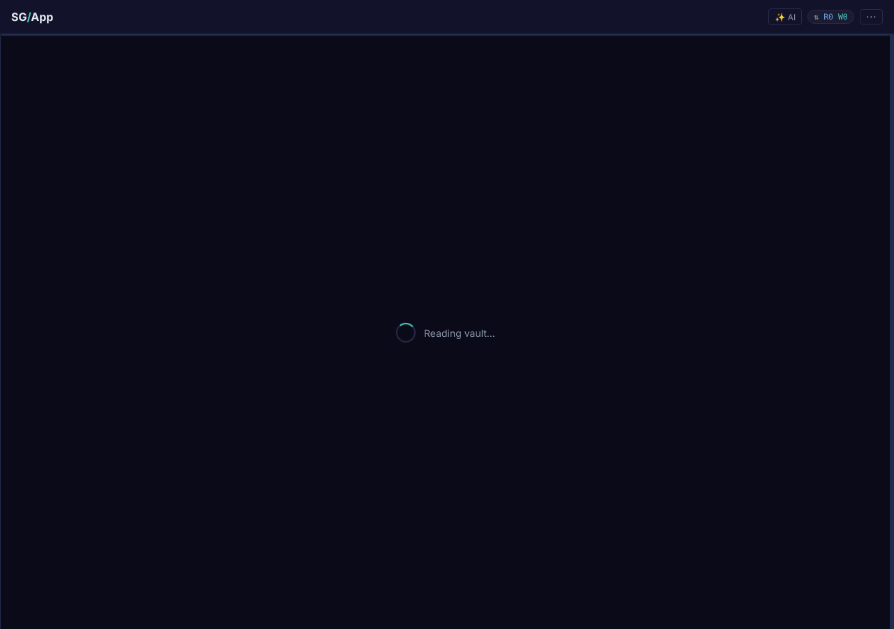 The evidence vault in the browser, two minutes after opening: still reading